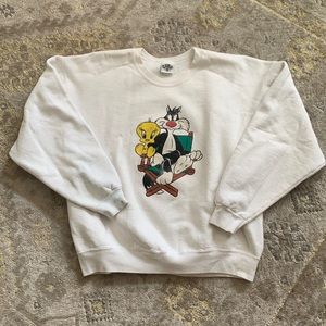 Vintage White Looney Tunes Sweatshirt